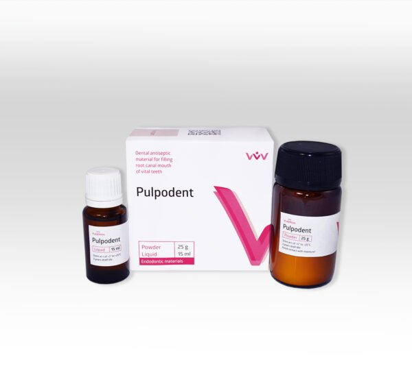 Antiseptic material for filling the root canal orifices of living teeth
