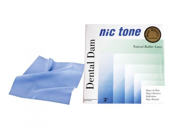 36-piece rubber dental dam, medium blue, 6x6 size, Nick Tone
